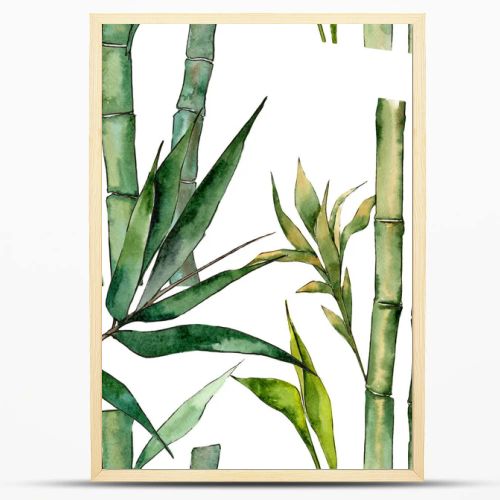 Bamboo tree pattern in a watercolor style.