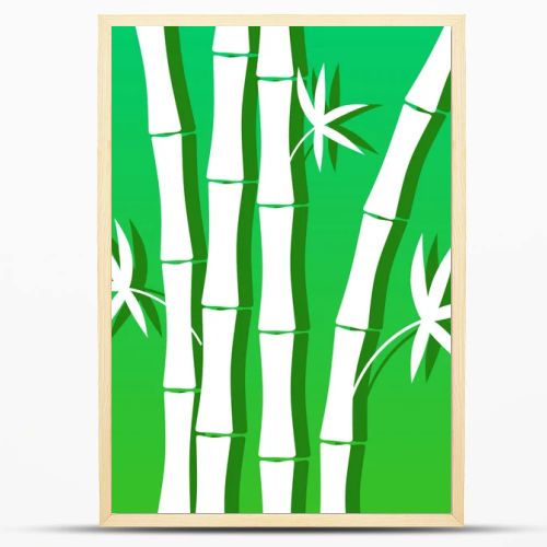 Blue green background with bamboo for banner decoration. leaflets, booklets, brochures, websites. Vector illustration. Flat design.