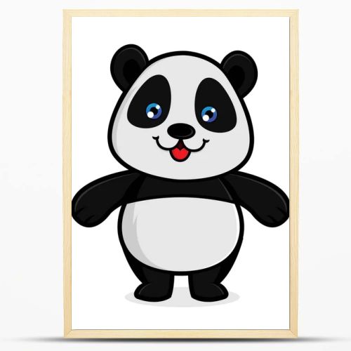 Panda smiling isolated in white background