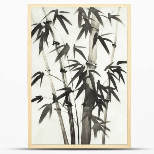 monochrome bamboo trees on a light background