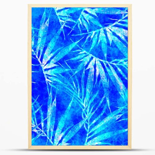 Tropical seamless pattern. Watercolor chaotic palm