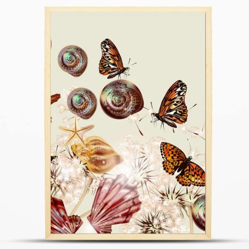 Abstract futuristic background with natural elements