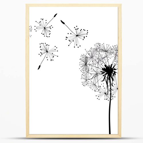 Dandelion in wind