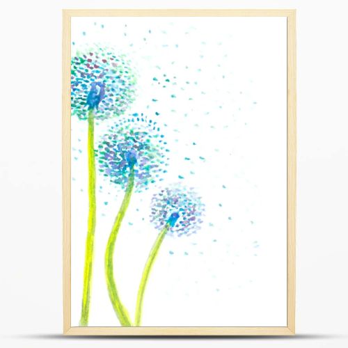 watercolor dandelion abstract background. vector illustration