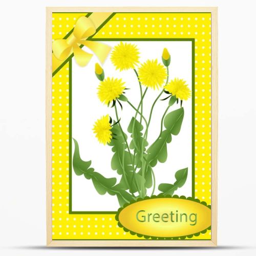 Greeting card bouquet of dandelions