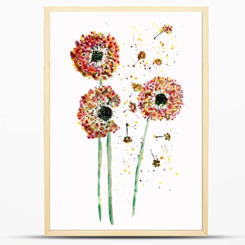 watercolor dandelion abstract background. hand watercolor 