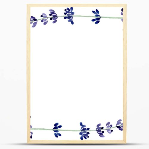 Violet lavender floral botanical flower. Watercolor background illustration set. Frame border ornament square.