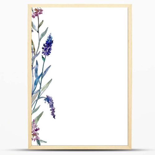 Lavender floral botanical flowers. Watercolor background illustration set. Seamless background pattern.