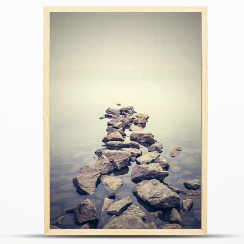 Minimalist misty landscape. Ukraine.