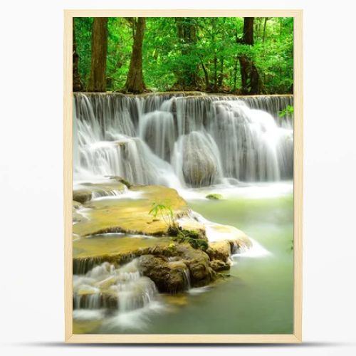 Waterfall in tropical deep forest at Huay Maekhamin