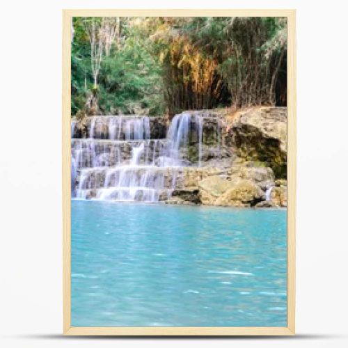 Rainforest waterfall, Tat Kuang Si Waterfall at Luang Prabang, L