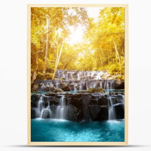 Sam Lan Waterfall is beautiful waterfall in tropical forest, Sar