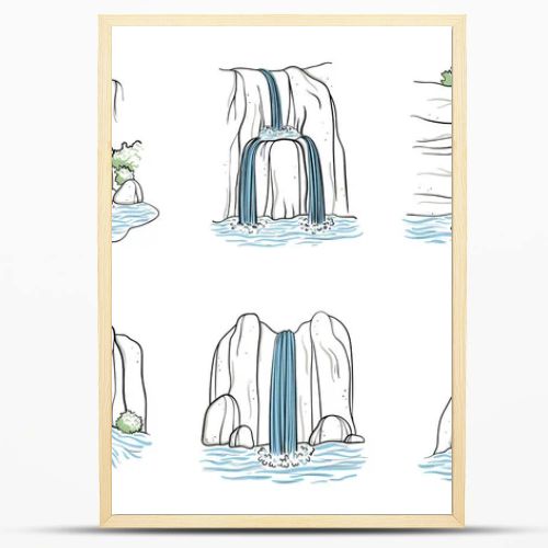 Vector illustration of waterfall.