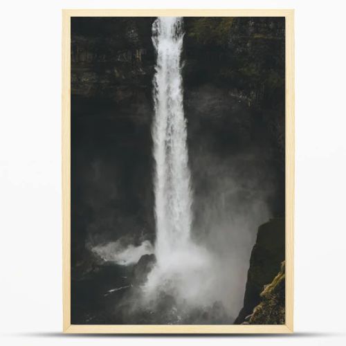 aerial view of beautiful Haifoss waterfall in Iceland