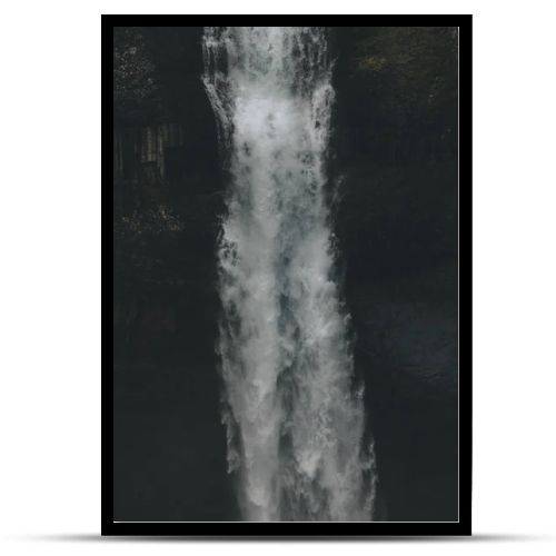 close-up shot of Haifoss waterfall on black, Iceland