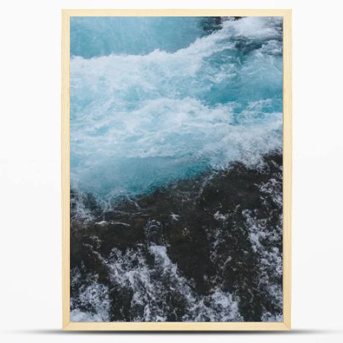 high angle view of beautiful Bruarfoss waterfall on Bruara river in Iceland