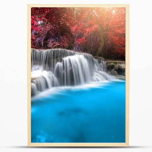 Huay Mae Kamin Waterfall, beautiful waterfall in rainforest at K