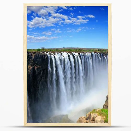 Powerful Victoria Falls from the side of Zimbabwe