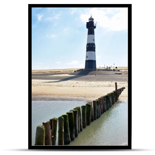 Lighthouse on a beach in Holland