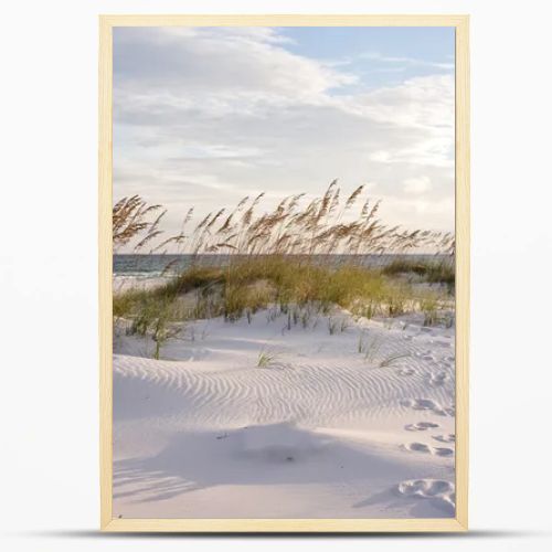 Footprints in the Beach Dunes at Sunset