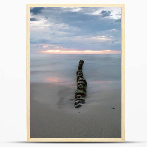 Natural landscape from the sea on a cloudy windy day.