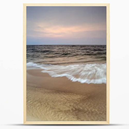 Natural landscape from the sea on a cloudy windy day.