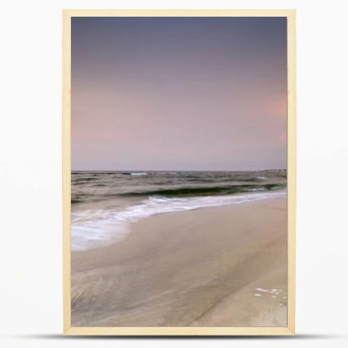 Natural landscape from the sea on a cloudy windy day.
