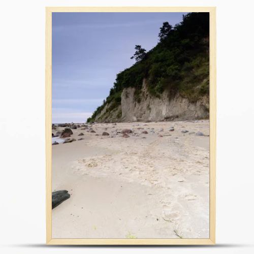 Natural landscape from the sea on a cloudy windy day.