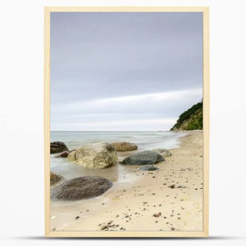 Natural landscape from the sea on a cloudy windy day.