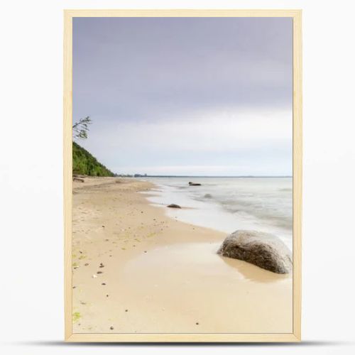 Natural landscape from the sea on a cloudy windy day.