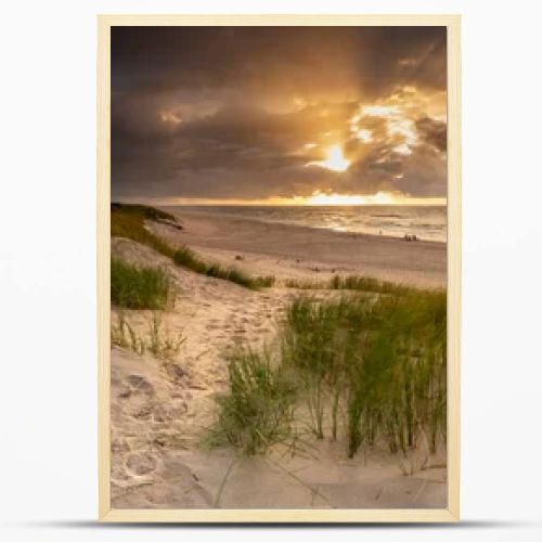 Beautiful see landscape panorama, dune close to Baltic See, Slow