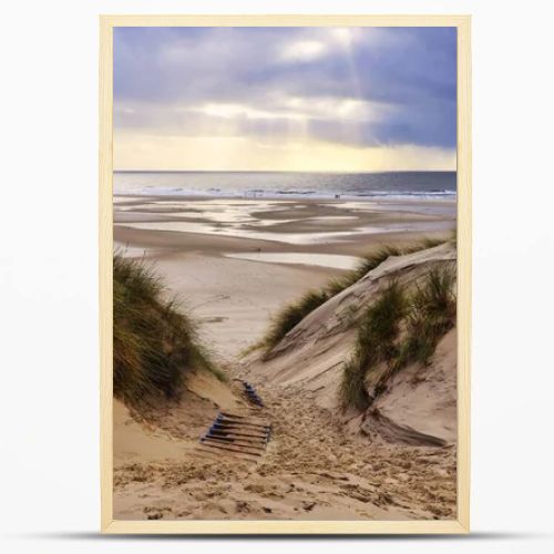 The sand dunes in Amrum, Germany in front of the beach