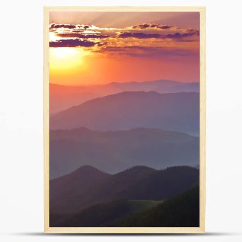 Sunset in mountains
