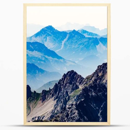 Hazy view of Tirol mountains