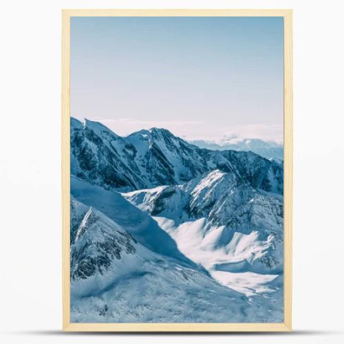 majestic landscape with snow-capped mountain peaks in mayrhofen ski area, austria  