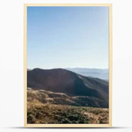 panoramic view of beautiful mountains landscape on sunny day, Carpathians, Ukraine