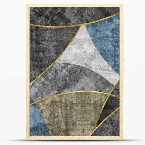 Abstract art painting. Geometric background, modern retro. Golden contemporary art. Print, Wallpaper, Poster, Card, Rug, Hanging, Printing