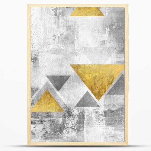 Abstract art painting. Geometric background design with rich texture. Modern art pattern. Golden contemporary art.