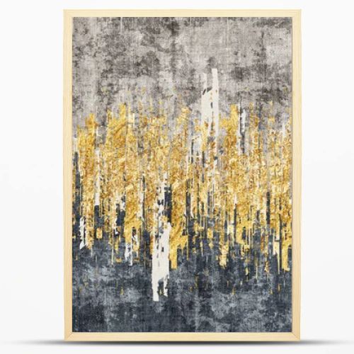 Abstract artistic background. Paint spilled on paper. Golden reason. For design, print, wallpaper, poster, card, mural, rug, hanging picture, print