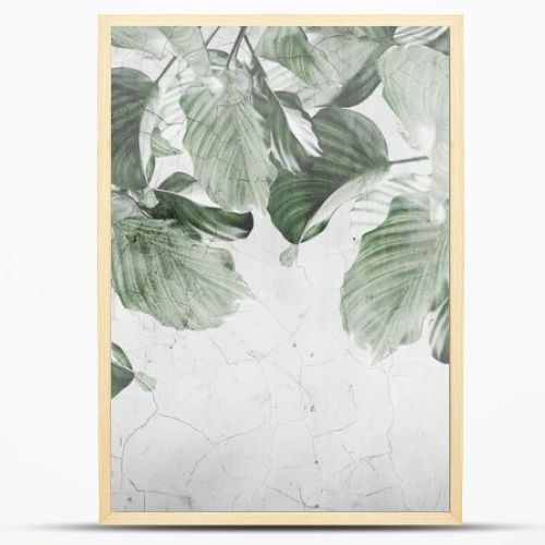 Tropical leaves and Trees Wallpaper design - 3D illustration