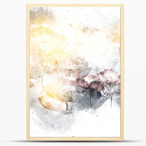 Vintage background with art illustration flower painting