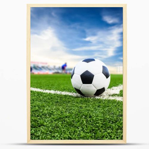 Soccer ball on green field