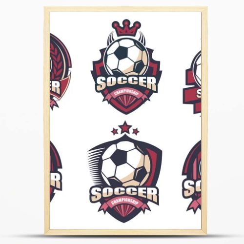 Illustration of modern soccer logo set