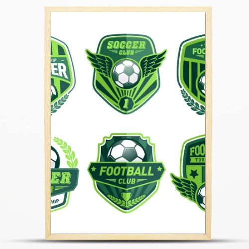 Set of Soccer Football Crests and Logo Emblem Designs