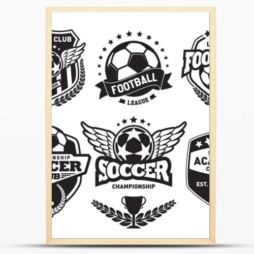 Set of Soccer Football Crests and Logo Emblem Designs