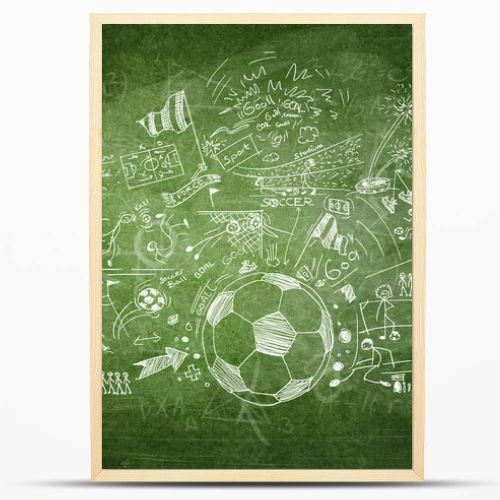 Soccer concept on black board