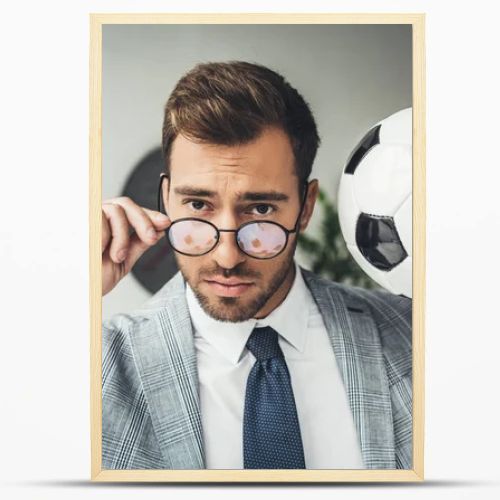 businessman with soccer ball
