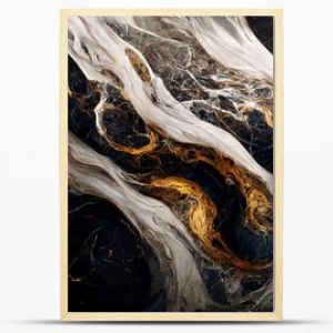 Luxury golden marble texture. Marble ink abstract art from exquisite original painting for abstract background in gold black color.Detailed Marble slab.