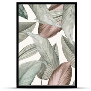 Green tropical leaves patterned background