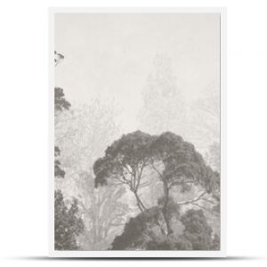 Vintage illustration with trees on grunge background. Design for wallpaper, photo wallpaper, fresco, mural and other.